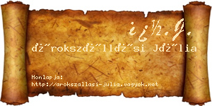 Árokszállási Júlia névjegykártya