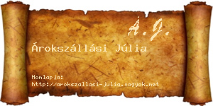 Árokszállási Júlia névjegykártya